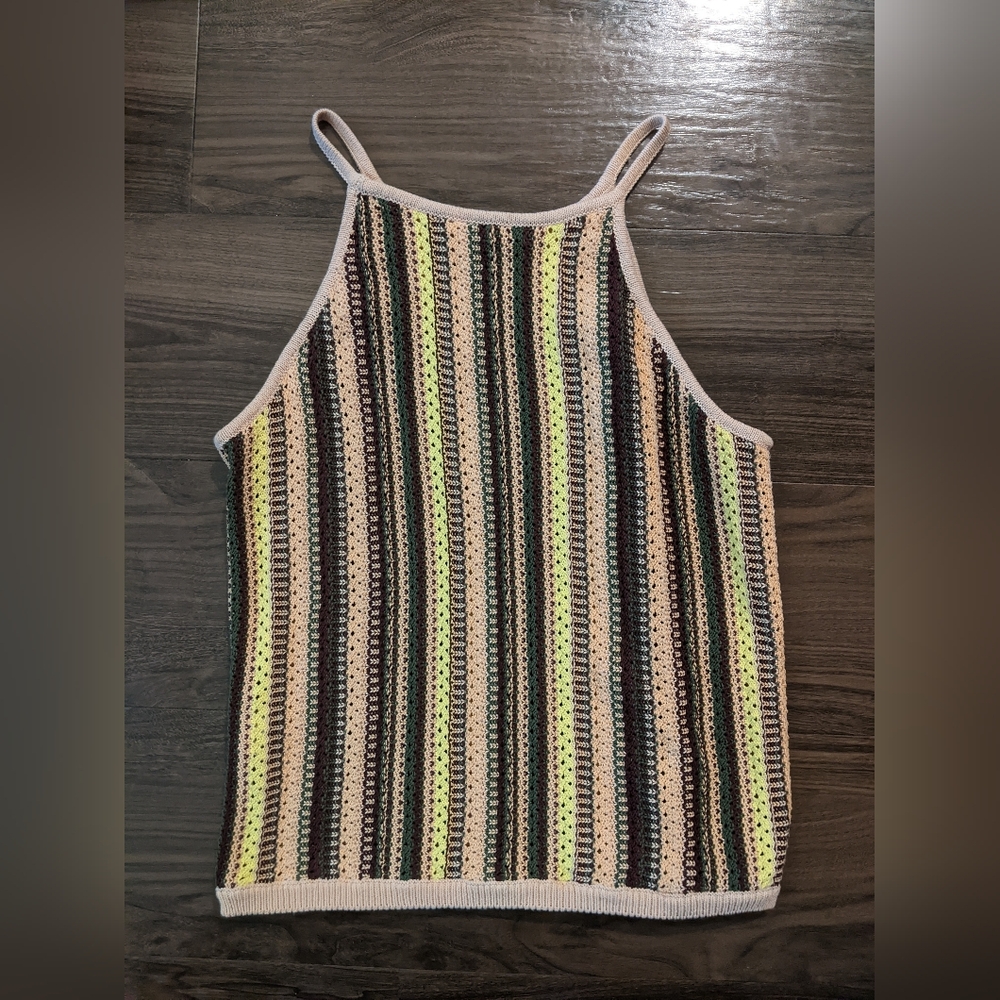 Madewell - Crochet Janson Sweater Tank in Rainbow Stripe AM298 | Medium | Muted - Picture 5 of 10